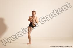 Underwear Martial art Man White Moving poses Slim Short Blond Dynamic poses Academic